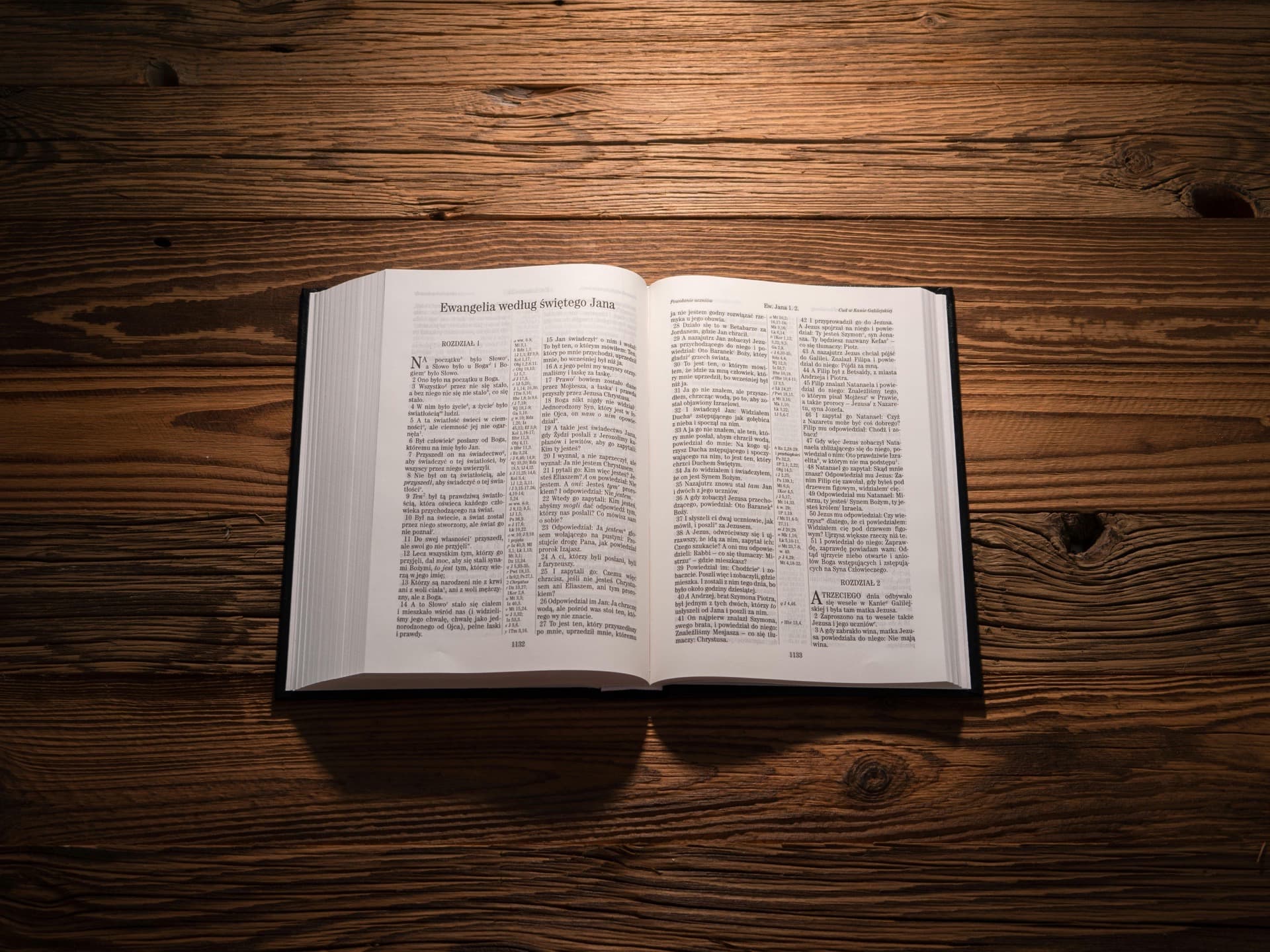 Bible on wooden table